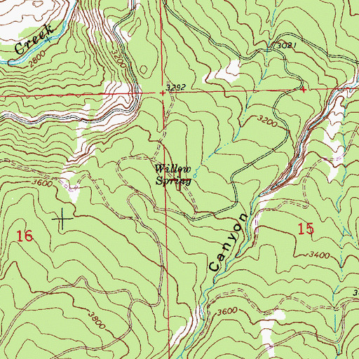 Topographic Map of Willow Spring, WA
