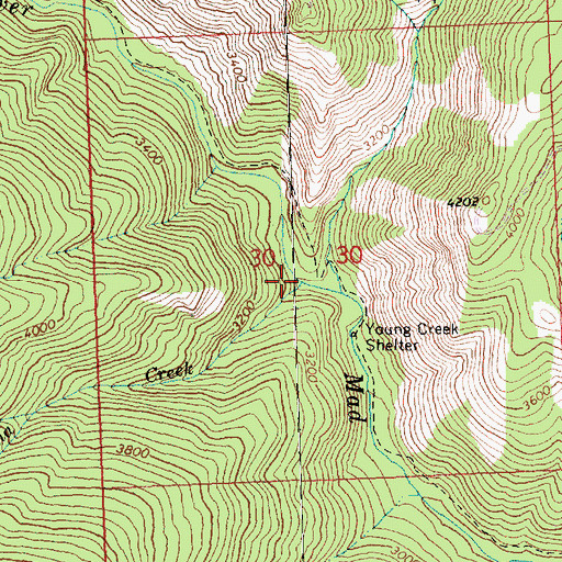Topographic Map of Wilma Creek, WA