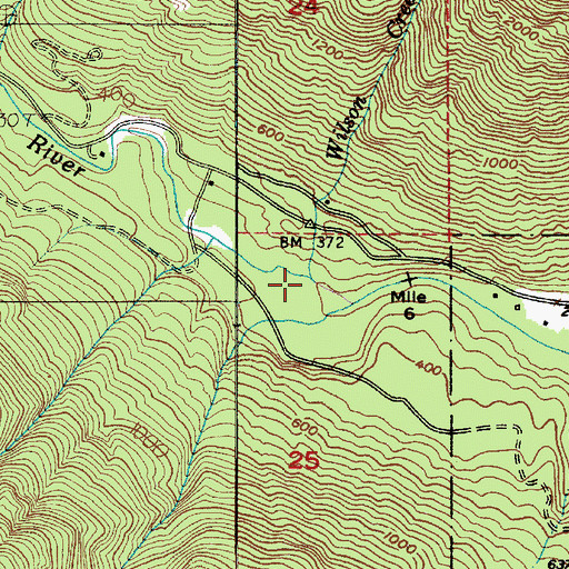 Topographic Map of Wilson Creek, WA