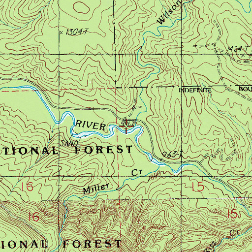 Topographic Map of Wilson Creek, WA