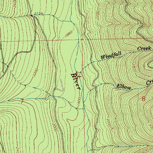 Topographic Map of Windfall Creek, WA
