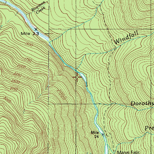 Topographic Map of Windfall Creek, WA