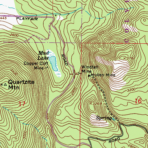 Topographic Map of Windfall Mine, WA