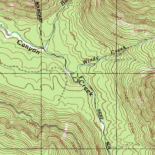 Topographic Map of Windy Creek, WA