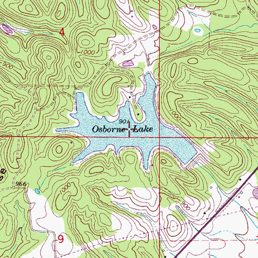 Topographic Map of Osborne Lake, AL