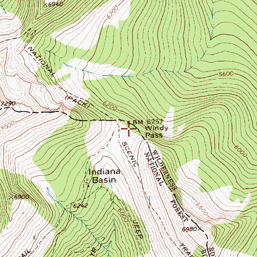 Topographic Map of Windy Pass, WA