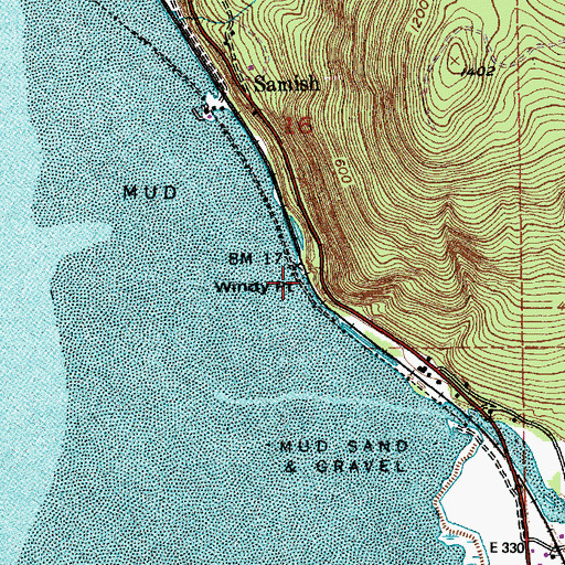 Topographic Map of Windy Point, WA