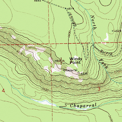 Topographic Map of Windy Point, WA