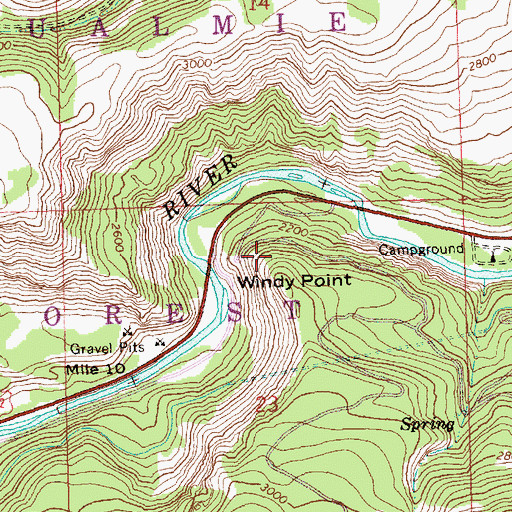 Topographic Map of Windy Point, WA