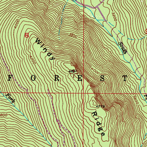 Topographic Map of Windy Ridge, WA