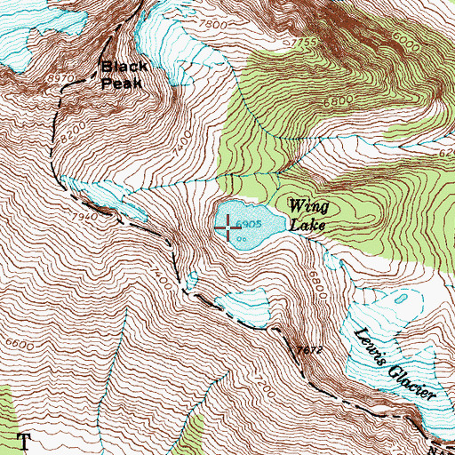 Topographic Map of Wing Lake, WA