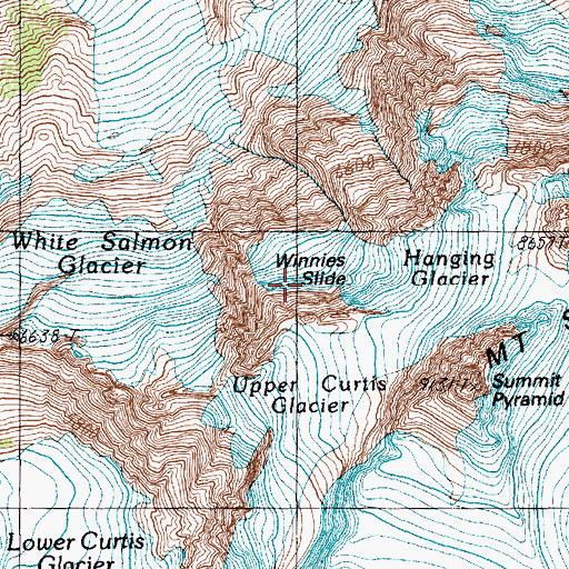 Topographic Map of Winnies Slide, WA