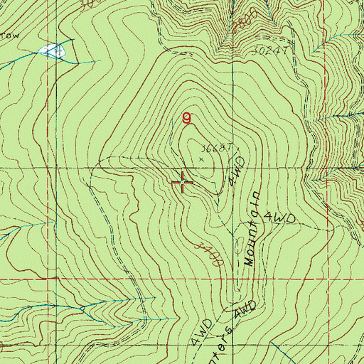 Topographic Map of Winters Mountain, WA