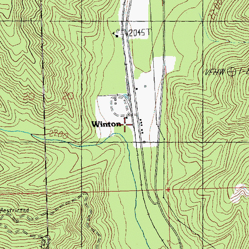 Topographic Map of Winton, WA