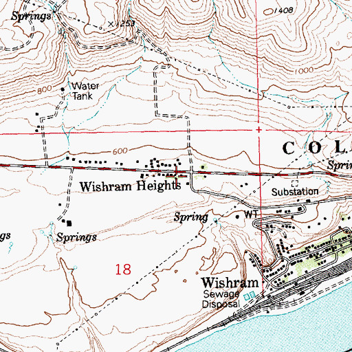 Topographic Map of Wishram Heights, WA