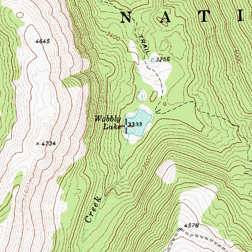 Topographic Map of Wobbly Lake, WA