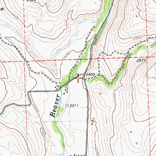 Topographic Map of Wolf Canyon, WA