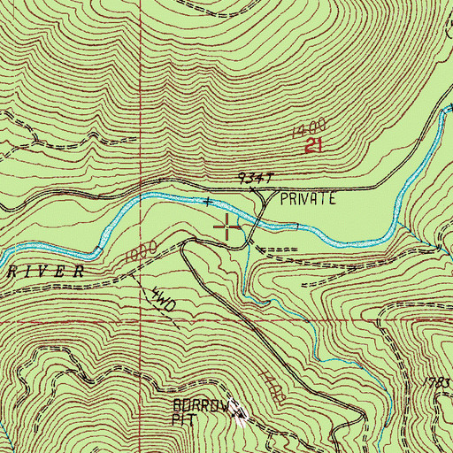 Topographic Map of Wolf Creek, WA