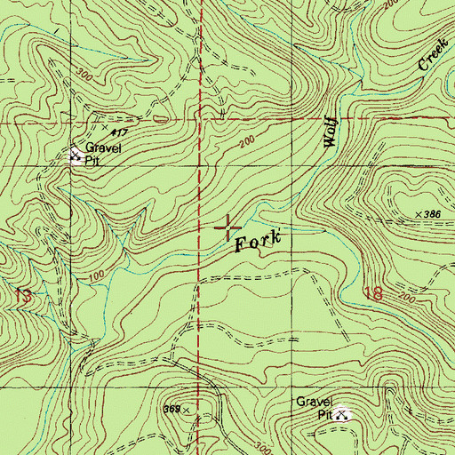 Topographic Map of Wolf Creek, WA