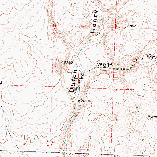 Topographic Map of Wolf Draw, WA