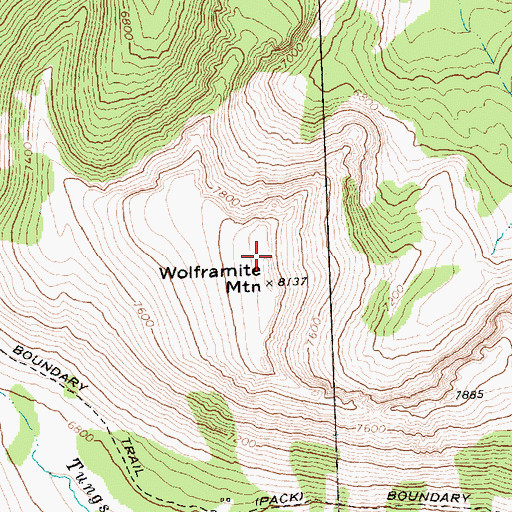 Topographic Map of Wolframite Mountain, WA