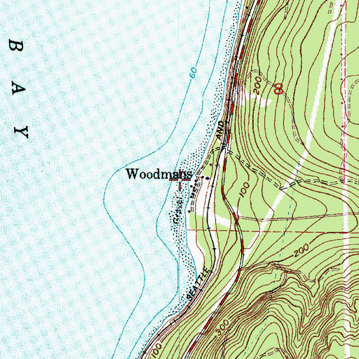 Topographic Map of Woodmans, WA