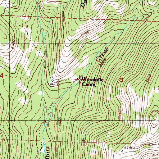 Topographic Map of Woodpile Cabin, WA