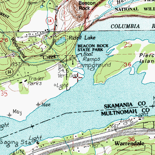 Topographic Map of Woodard Creek, WA