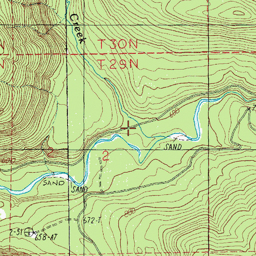 Topographic Map of Worthy Creek, WA