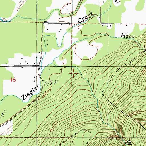 Topographic Map of Wright Canyon, WA