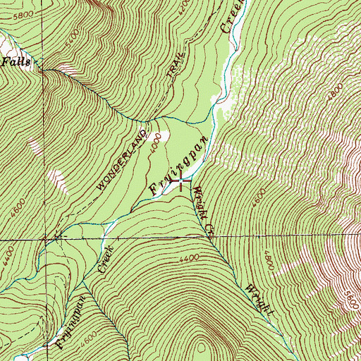 Topographic Map of Wright Creek, WA