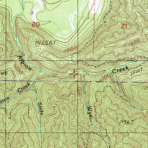 Topographic Map of Wye Creek, WA