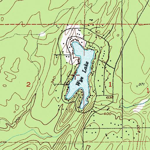 Topographic Map of Wye Lake, WA