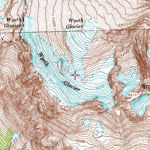 Topographic Map of Wyeth Glacier, WA