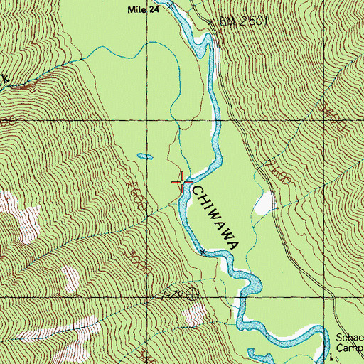 Topographic Map of Y Creek, WA