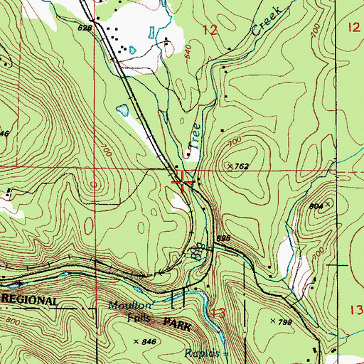 Topographic Map of Yacolt Creek, WA