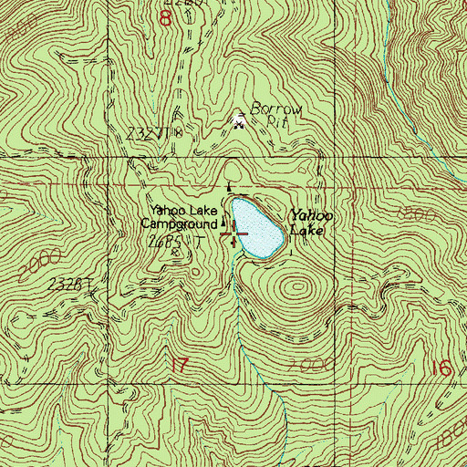 Topographic Map of Yahoo Lake, WA