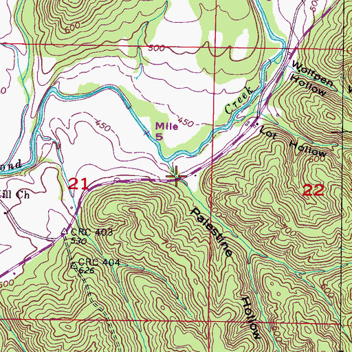 Topographic Map of Palestine Hollow, AL