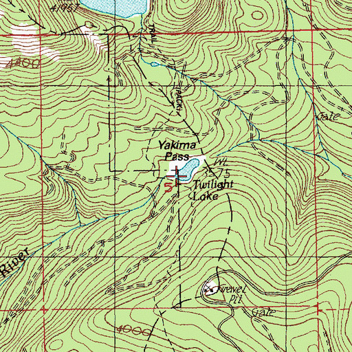 Topographic Map of Yakima Pass, WA