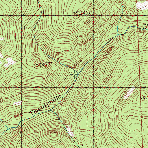 Topographic Map of Yarrow Creek, WA