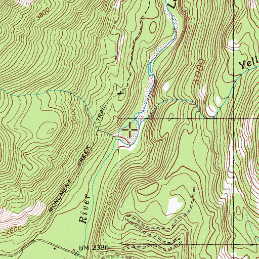 Topographic Map of Yellowjacket Creek, WA