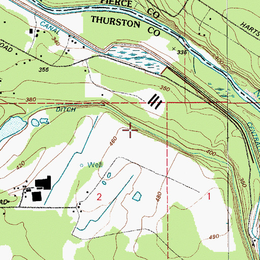 Topographic Map of Yelm Ditch, WA
