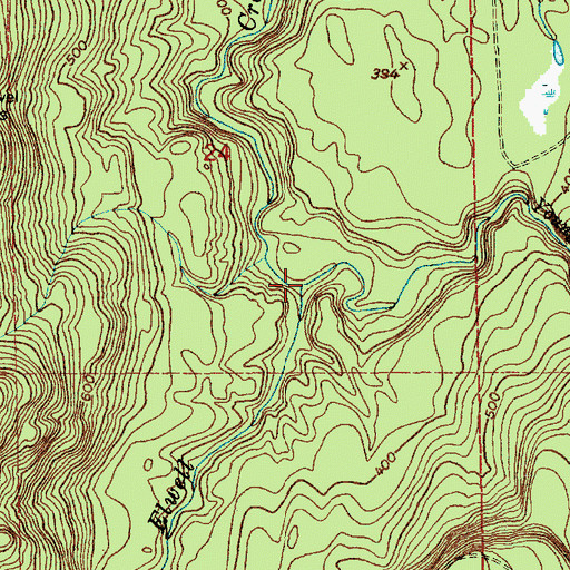 Topographic Map of Youngs Creek, WA