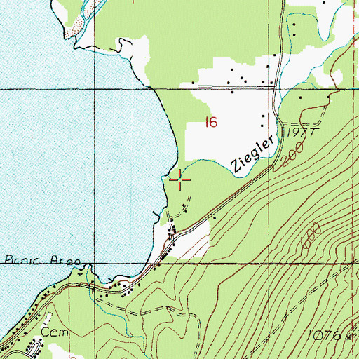 Topographic Map of Ziegler Creek, WA