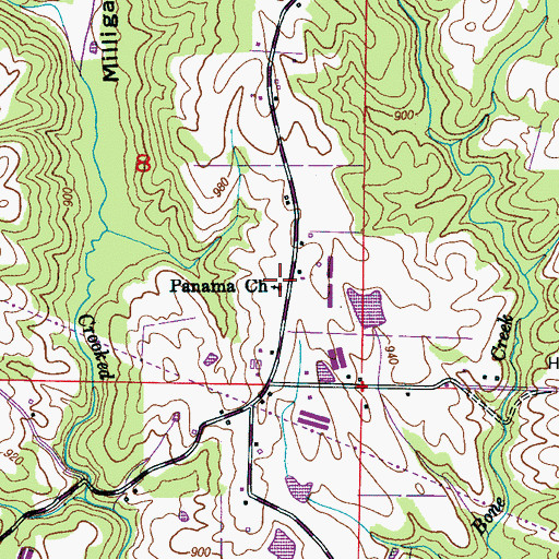 Topographic Map of Panama Missionary Baptist Church, AL