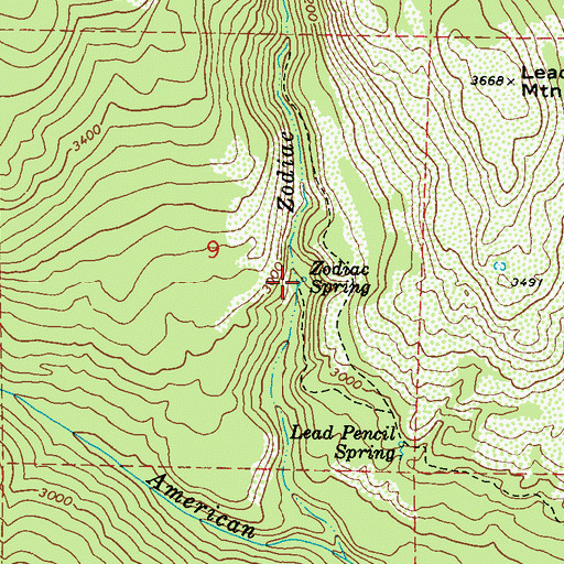 Topographic Map of Zodiac Spring, WA