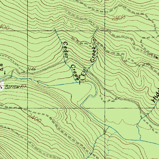 Topographic Map of Fir Creek, WA