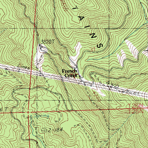 Topographic Map of French Corral, WA