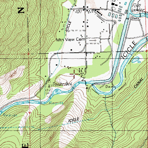 Topographic Map of Camp Field Retreat Center, WA