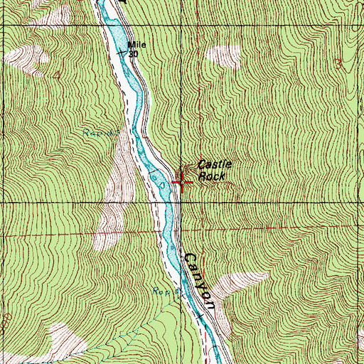 Topographic Map of Castle Rock, WA